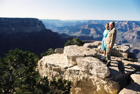 Bundespräsident Karl Carstens und Veronica Carstens besichtigen den Grand Canyon
